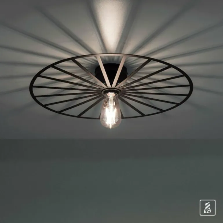 Plafonnier Leuchten-Direkt SPIKE Noir, 1 lumière