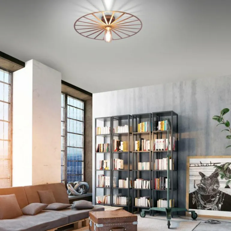 Plafonnier Leuchten-Direkt SPIKE Laiton, 1 lumière