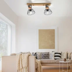 Plafonnier Leuchten-Direkt LAMI Écru, 2 lumières