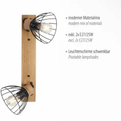 Plafonnier Leuchten-Direkt LAMI Écru, 2 lumières