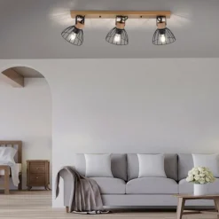 Plafonnier Leuchten-Direkt LAMI Écru, 3 lumières