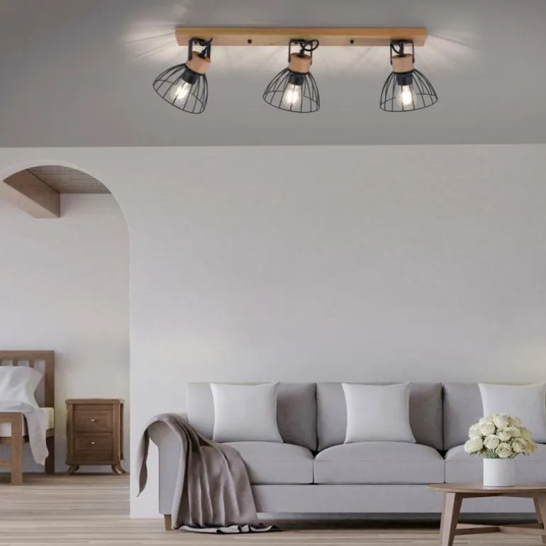 Plafonnier Leuchten-Direkt LAMI Écru, 3 lumières