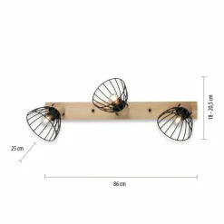 Plafonnier Leuchten-Direkt LAMI Écru, 3 lumières