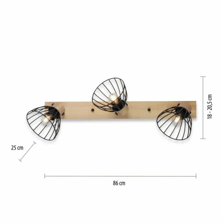 Plafonnier Leuchten-Direkt LAMI Écru, 3 lumières