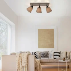 Plafonnier Leuchten-Direkt RIALA Taupe, 3 lumières