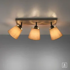 Plafonnier Leuchten-Direkt RIALA Taupe, 3 lumières