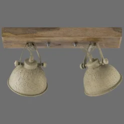 Plafonnier Leuchten-Direkt SAMIA Bois foncé, 2 lumières