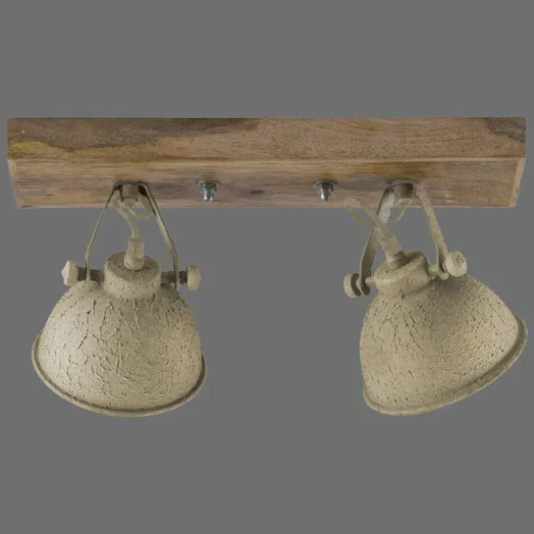 Plafonnier Leuchten-Direkt SAMIA Bois foncé, 2 lumières