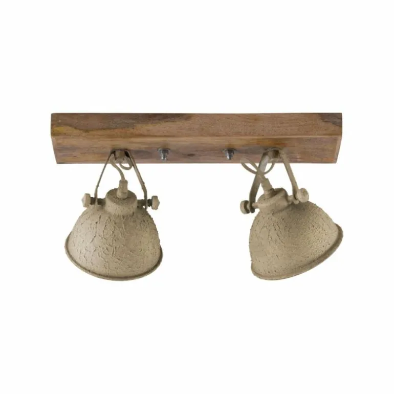 Plafonnier Leuchten-Direkt SAMIA Bois foncé, 2 lumières