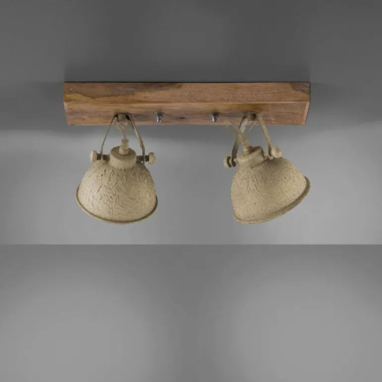 Plafonnier Leuchten-Direkt SAMIA Bois foncé, 2 lumières