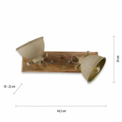 Plafonnier Leuchten-Direkt SAMIA Bois foncé, 2 lumières