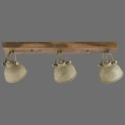 Plafonnier Leuchten-Direkt SAMIA Bois foncé, 3 lumières