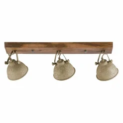 Plafonnier Leuchten-Direkt SAMIA Bois foncé, 3 lumières