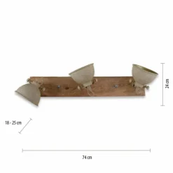 Plafonnier Leuchten-Direkt SAMIA Bois foncé, 3 lumières