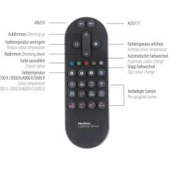 Plafonnier Leuchten-Direkt MARIO BLACK LED Noir, 1 lumière, Télécommandes, Changeur de couleurs