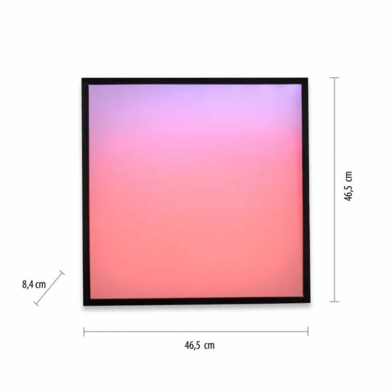 Plafonnier Leuchten-Direkt MARIO BLACK LED Noir, 1 lumière, Télécommandes, Changeur de couleurs