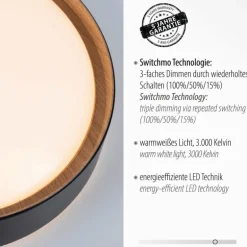 Plafonnier Leuchten-Direkt EMILIA LED Écru, Noir, 1 lumière