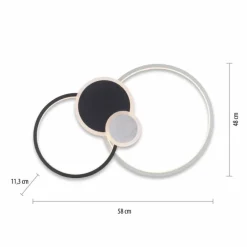 Plafonnier Leuchten-Direkt PAPILON LED Noir, 1 lumière