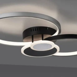 Plafonnier Leuchten-Direkt PAPILON LED Noir, 1 lumière