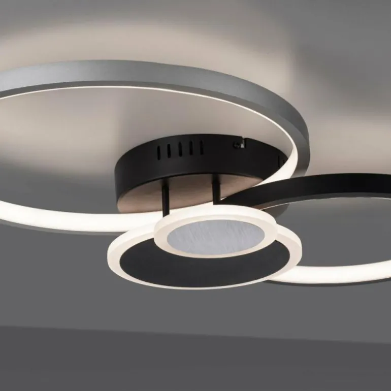 Plafonnier Leuchten-Direkt PAPILON LED Noir, 1 lumière