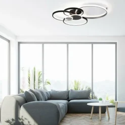 Plafonnier Leuchten-Direkt PAPILON LED Noir, 1 lumière