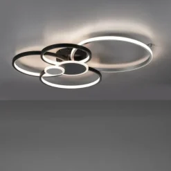 Plafonnier Leuchten-Direkt PAPILON LED Noir, 1 lumière