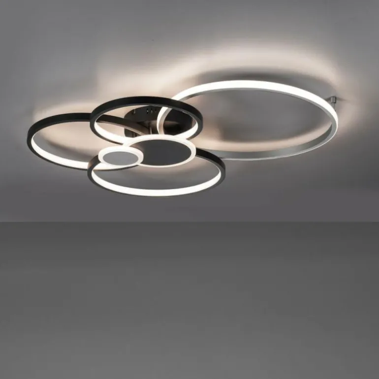 Plafonnier Leuchten-Direkt PAPILON LED Noir, 1 lumière