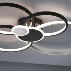 Plafonnier Leuchten-Direkt PAPILON LED Noir, 1 lumière