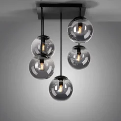 Plafonnier Leuchten-Direkt BIG WIDOW Noir, 5 lumières