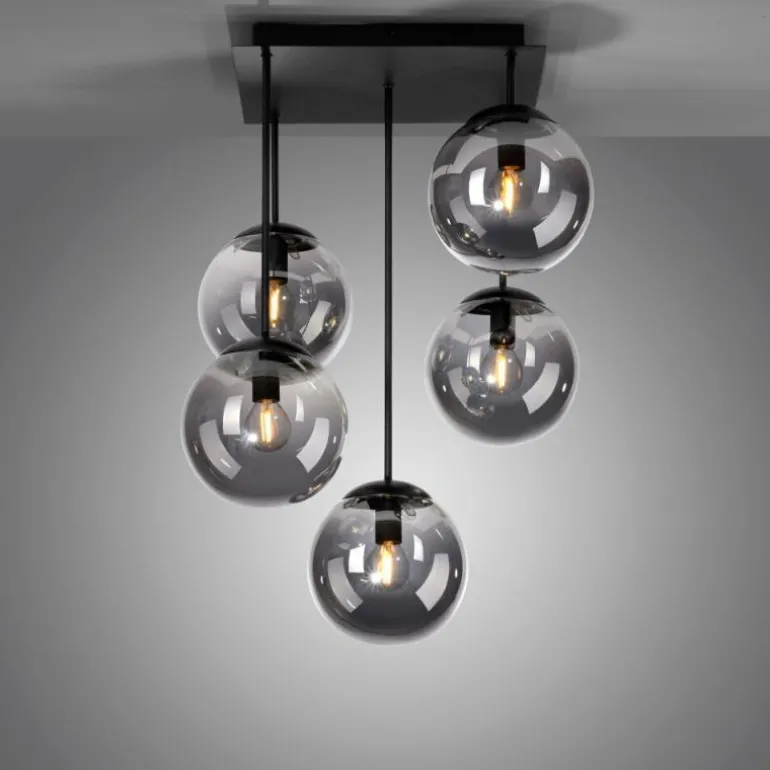 Plafonnier Leuchten-Direkt BIG WIDOW Noir, 5 lumières