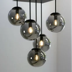 Plafonnier Leuchten-Direkt BIG WIDOW Noir, 5 lumières