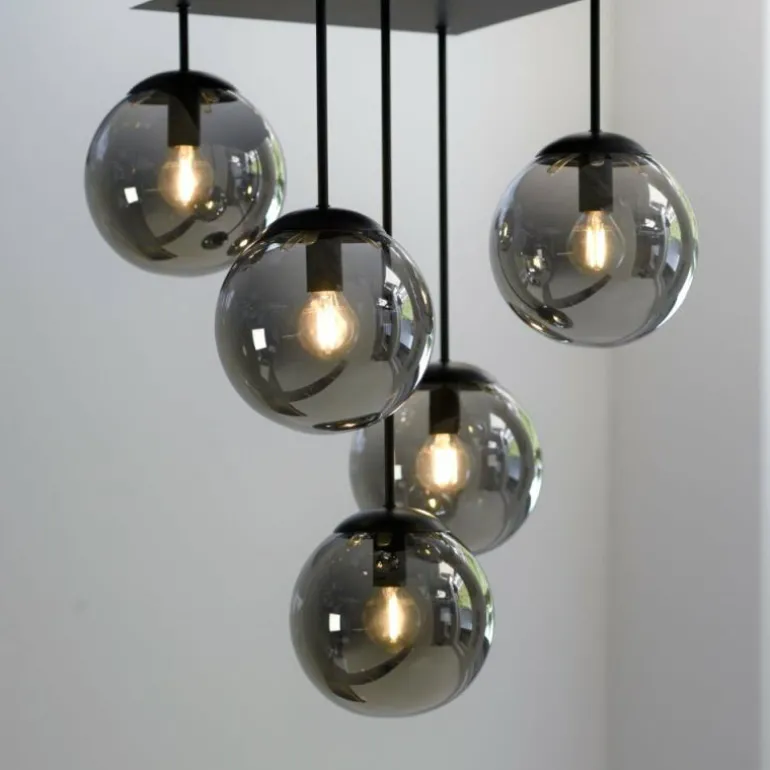 Plafonnier Leuchten-Direkt BIG WIDOW Noir, 5 lumières