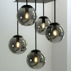 Plafonnier Leuchten-Direkt BIG WIDOW Noir, 5 lumières