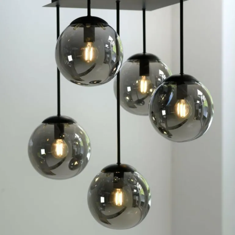 Plafonnier Leuchten-Direkt BIG WIDOW Noir, 5 lumières