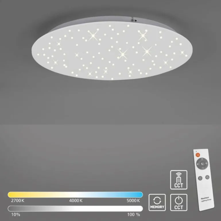 Plafonnier Leuchten-Direkt SPARKLE LED Blanc, 1 lumière, Télécommandes