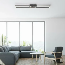 Plafonnier Leuchten-Direkt IVEN LED Noir, 1 lumière, Télécommandes