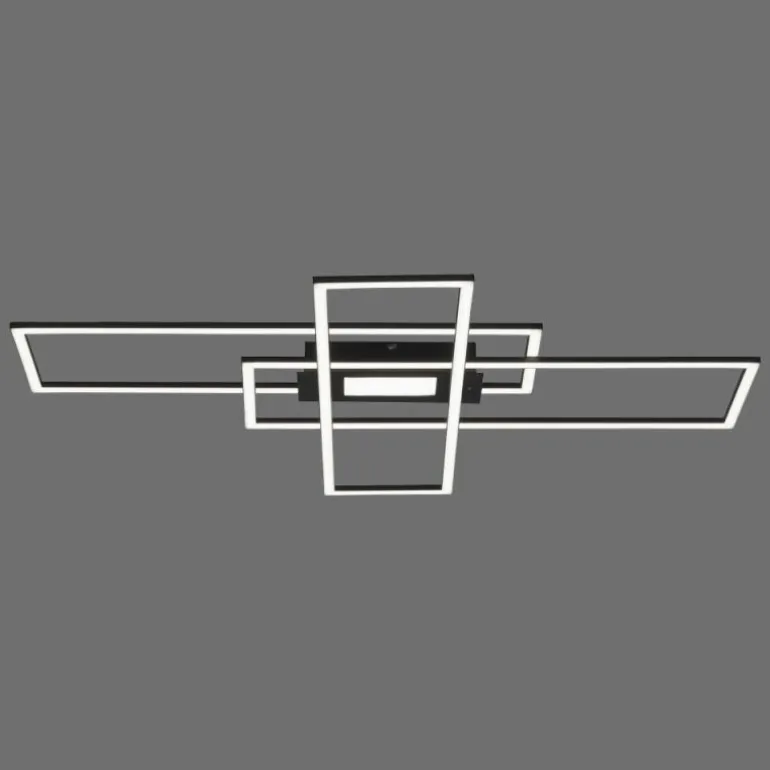 Plafonnier Leuchten-Direkt ASMIN LED Noir, 1 lumière, Télécommandes