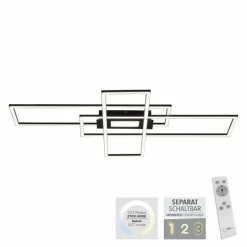 Plafonnier Leuchten-Direkt ASMIN LED Noir, 1 lumière, Télécommandes