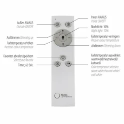 Plafonnier Leuchten-Direkt ASMIN LED Noir, 1 lumière, Télécommandes