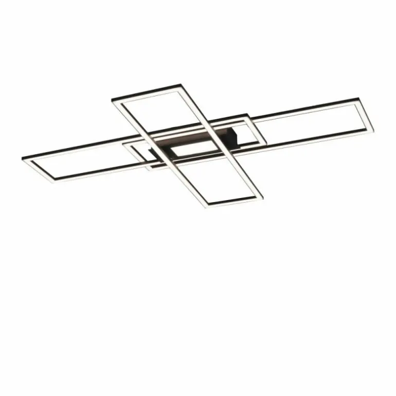 Plafonnier Leuchten-Direkt ASMIN LED Noir, 1 lumière, Télécommandes