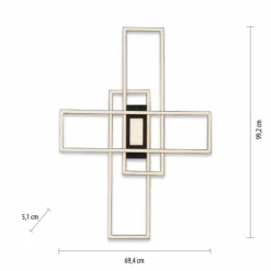 Plafonnier Leuchten-Direkt ASMIN LED Noir, 1 lumière, Télécommandes
