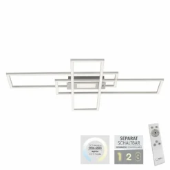 Plafonnier Leuchten-Direkt ASMIN LED Acier brossé, 1 lumière, Télécommandes