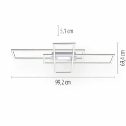Plafonnier Leuchten-Direkt ASMIN LED Acier brossé, 1 lumière, Télécommandes