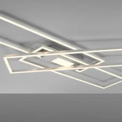 Plafonnier Leuchten-Direkt ASMIN LED Acier brossé, 1 lumière, Télécommandes