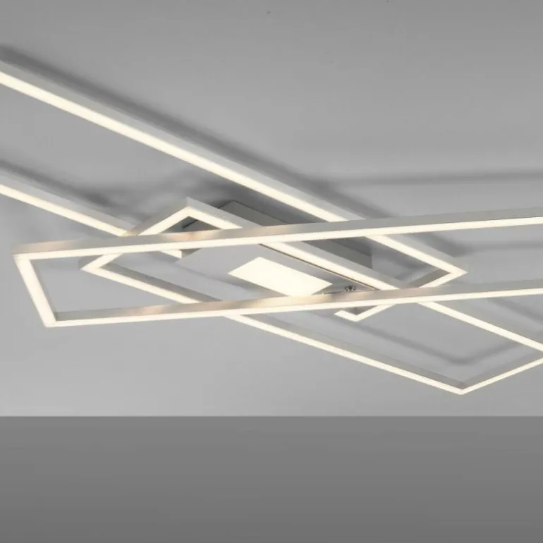 Plafonnier Leuchten-Direkt ASMIN LED Acier brossé, 1 lumière, Télécommandes