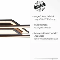 Plafonnier Leuchten-Direkt ASMIN LED Noir, 1 lumière