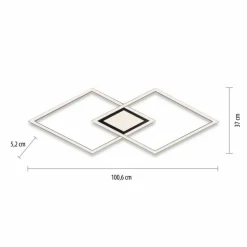 Plafonnier Leuchten-Direkt ASMIN LED Noir, 1 lumière