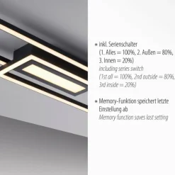 Plafonnier Leuchten-Direkt ASMIN LED Noir, 1 lumière
