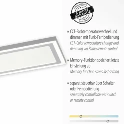 Plafonnier Leuchten-Direkt EDGING LED Blanc, 1 lumière, Télécommandes