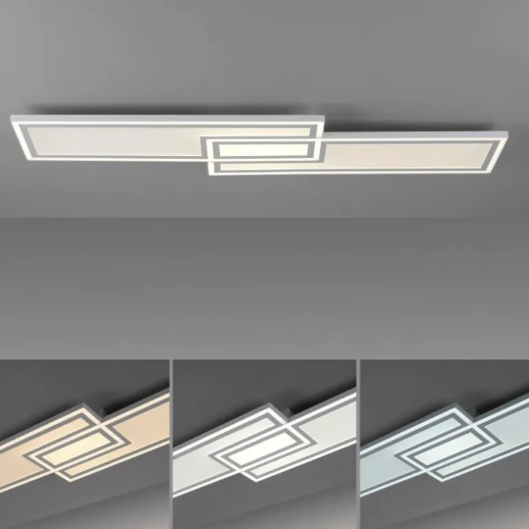 Plafonnier Leuchten-Direkt EDGING LED Blanc, 1 lumière, Télécommandes